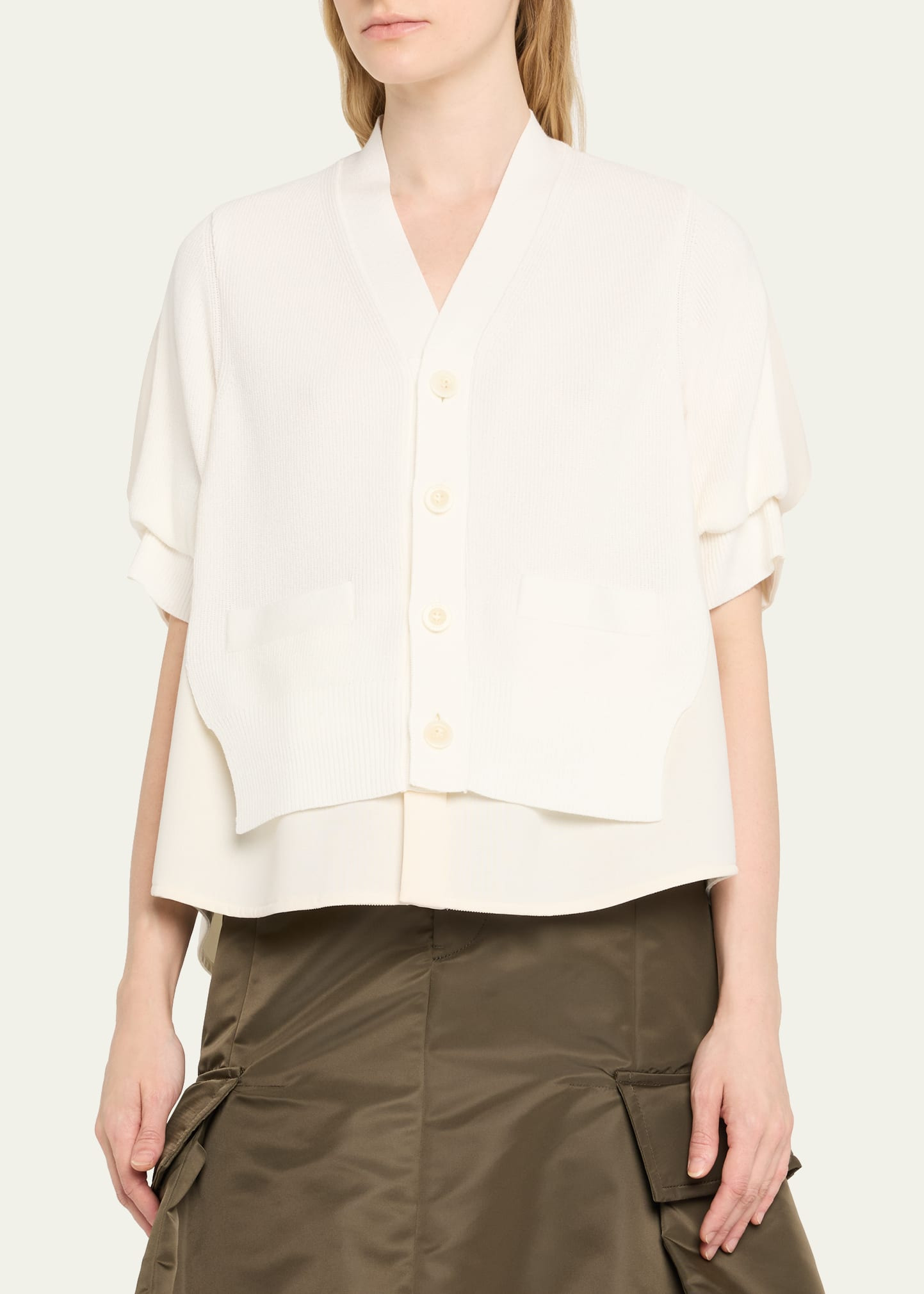 Button-Down Hybrid Knit & Suiting Shirt - 4