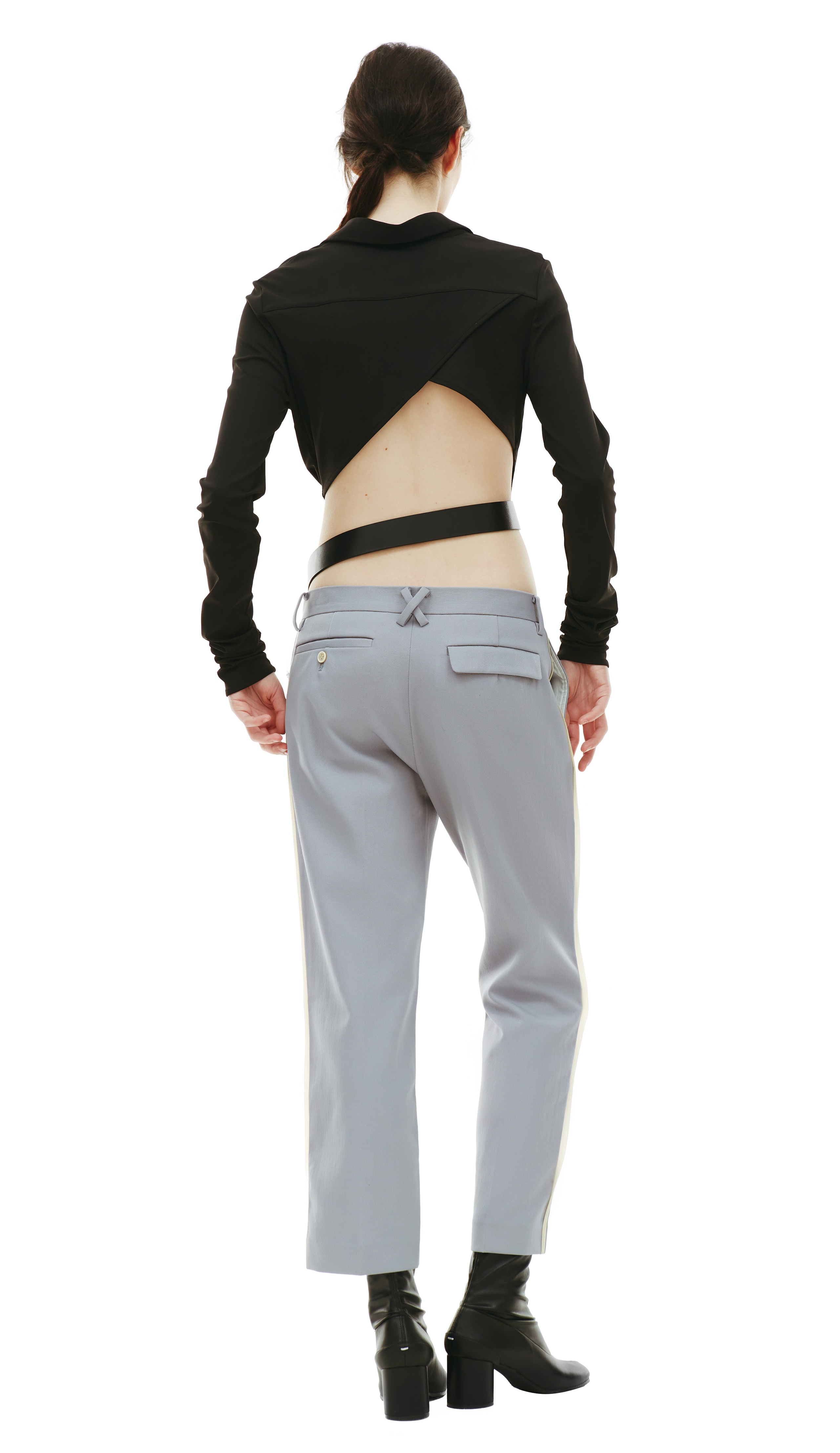 GREY POLYESTER TROUSERS - 4