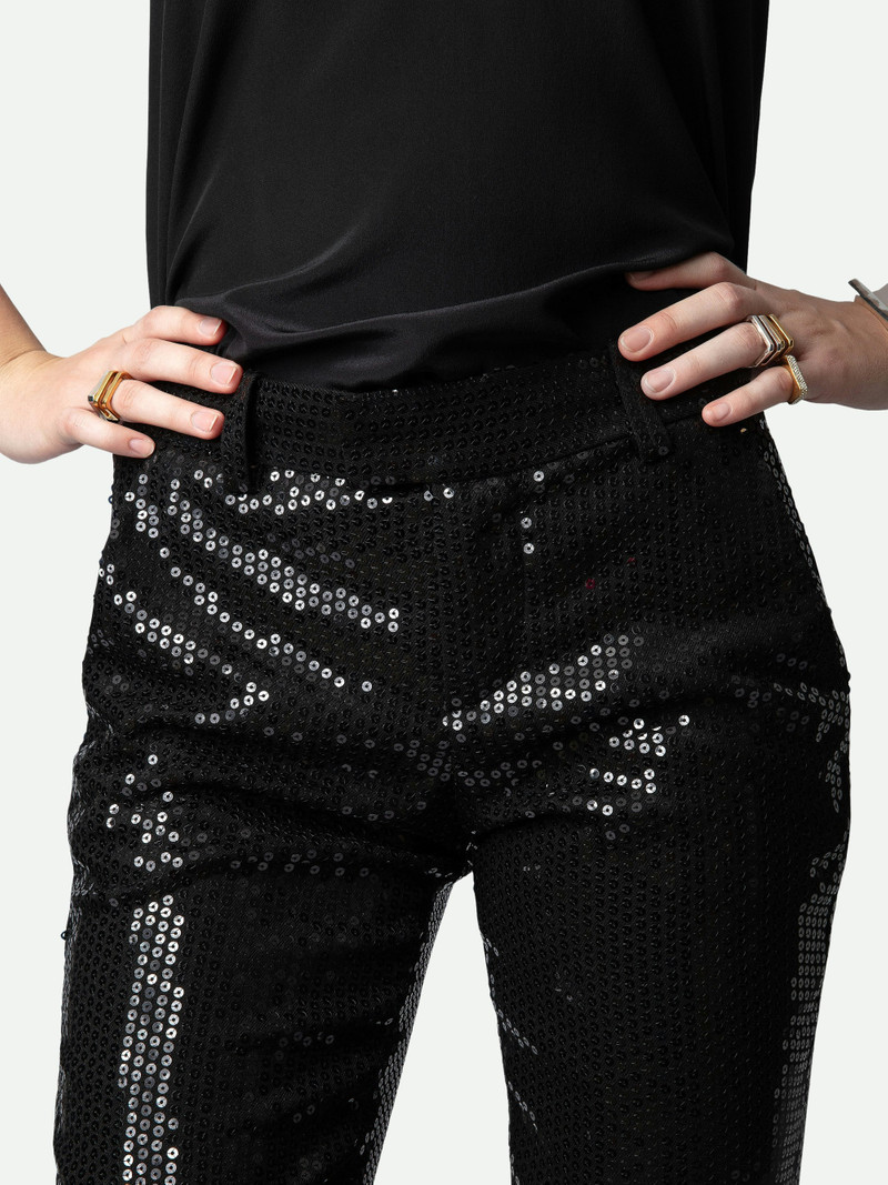 Prune Sequin Pants 6