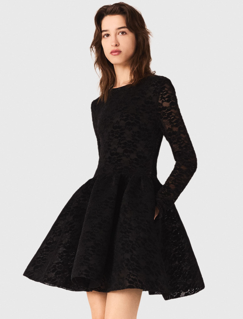 Flared velvet mini dress 6