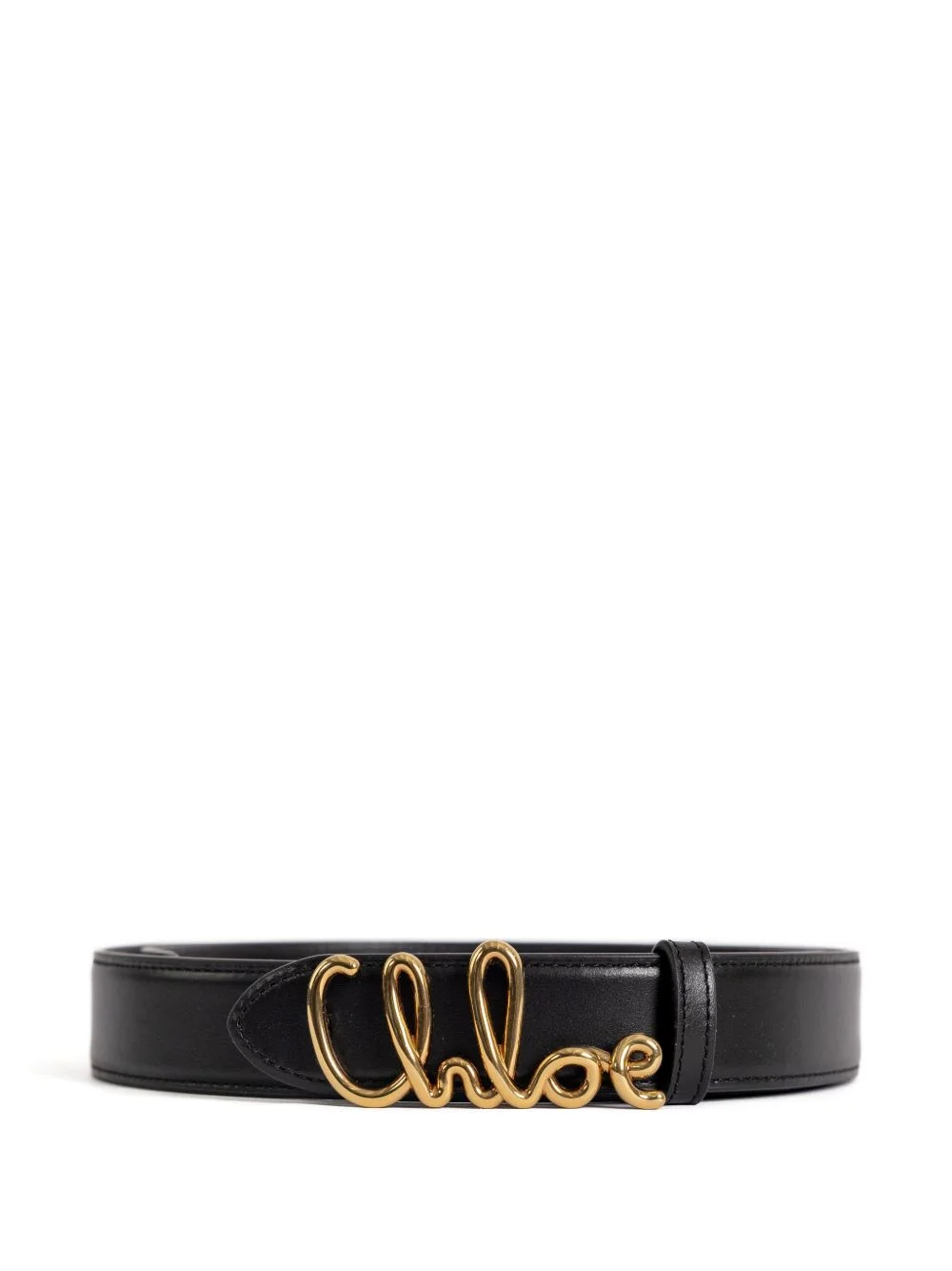 logo-buckle leather belt - 1