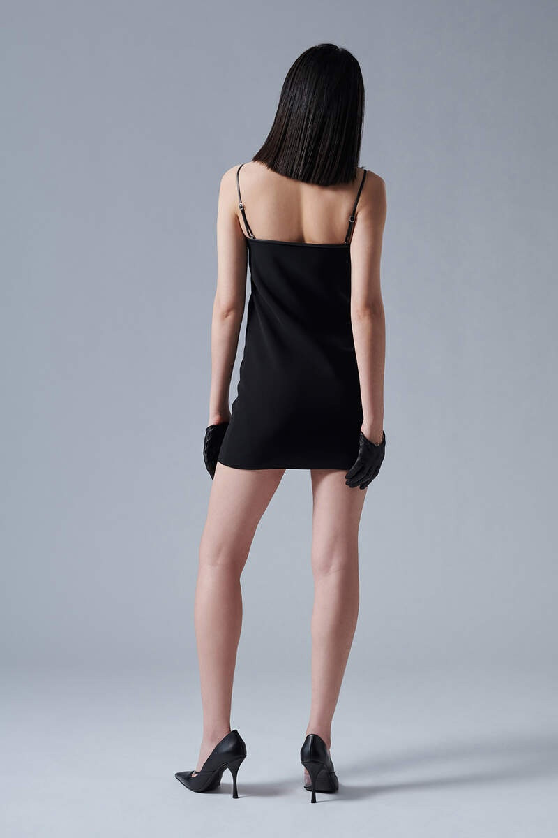 DSQUARED2 ICON LEATHER TRIM DRESS outlook