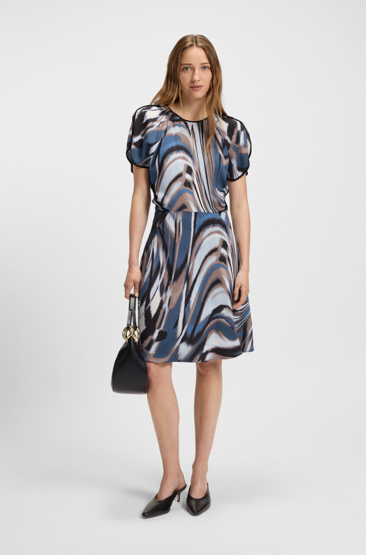 SATIN DRESS WITH SWIRL PRINT - 2