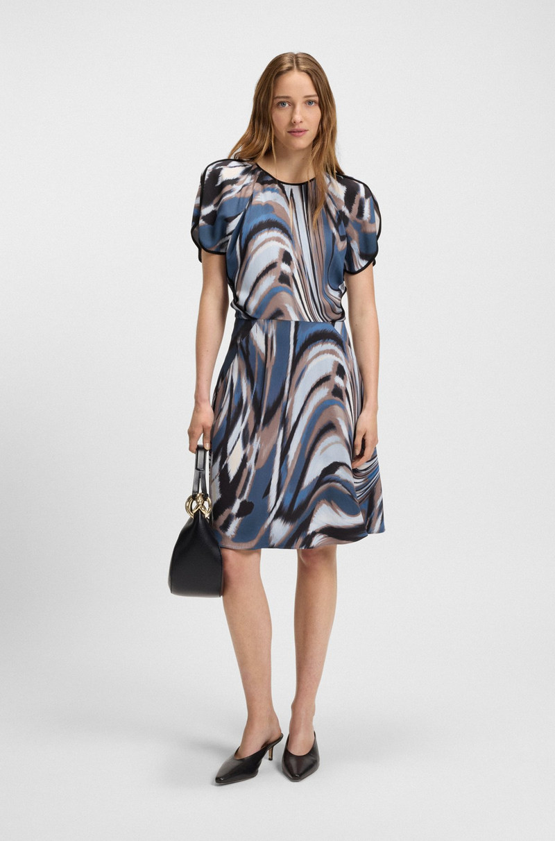 BOSS SATIN DRESS WITH SWIRL PRINT outlook