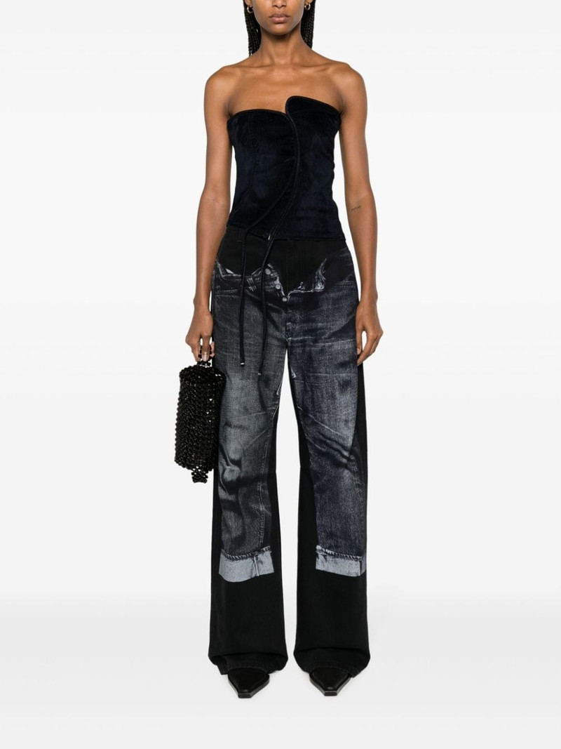 OTTOLINGER logo-patch panelled denim corset outlook