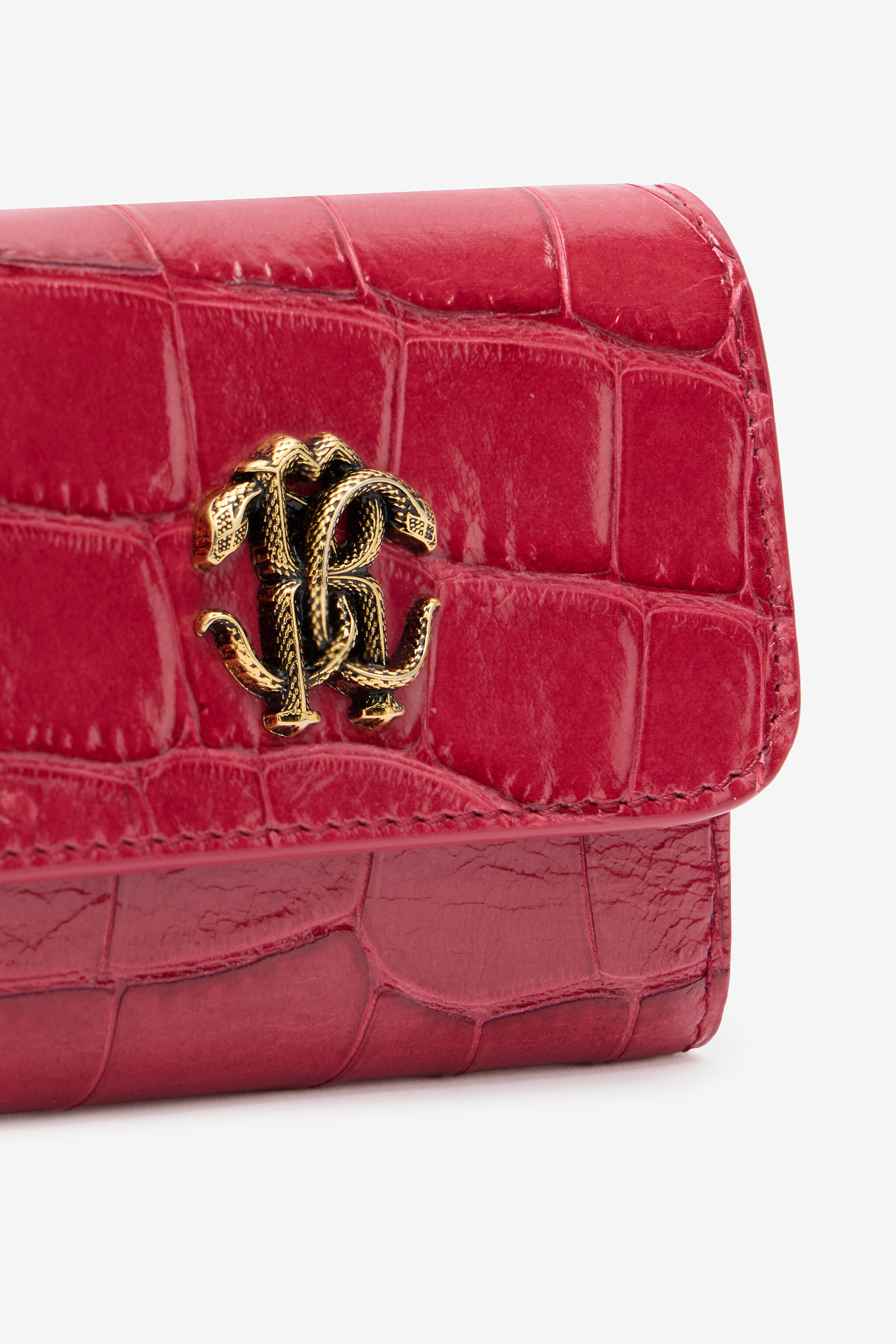 Crocodile-Effect Square Card Holder - 3