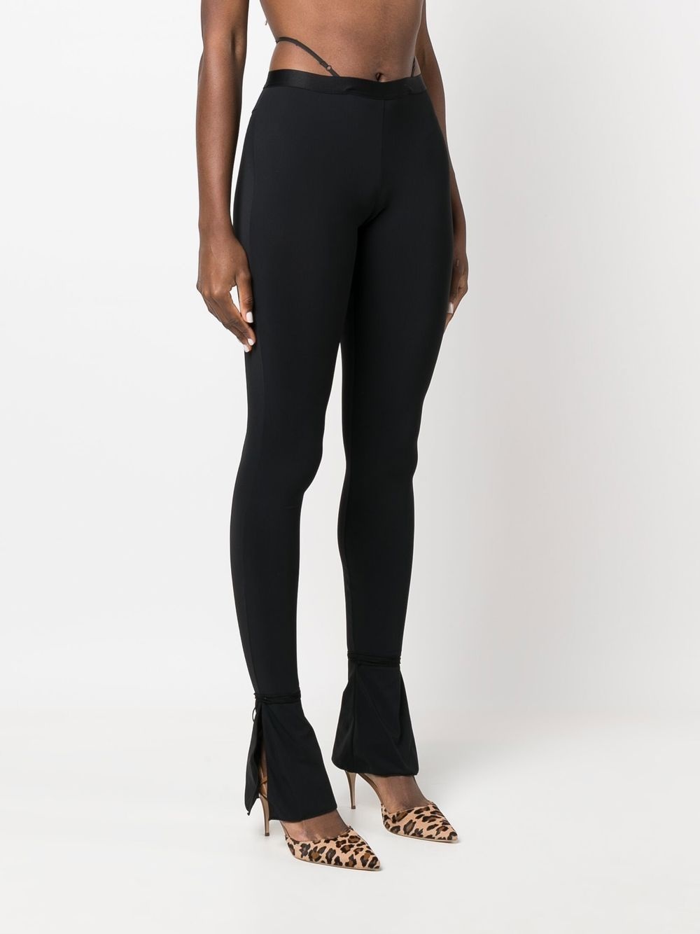 split-hem flared leggings - 3