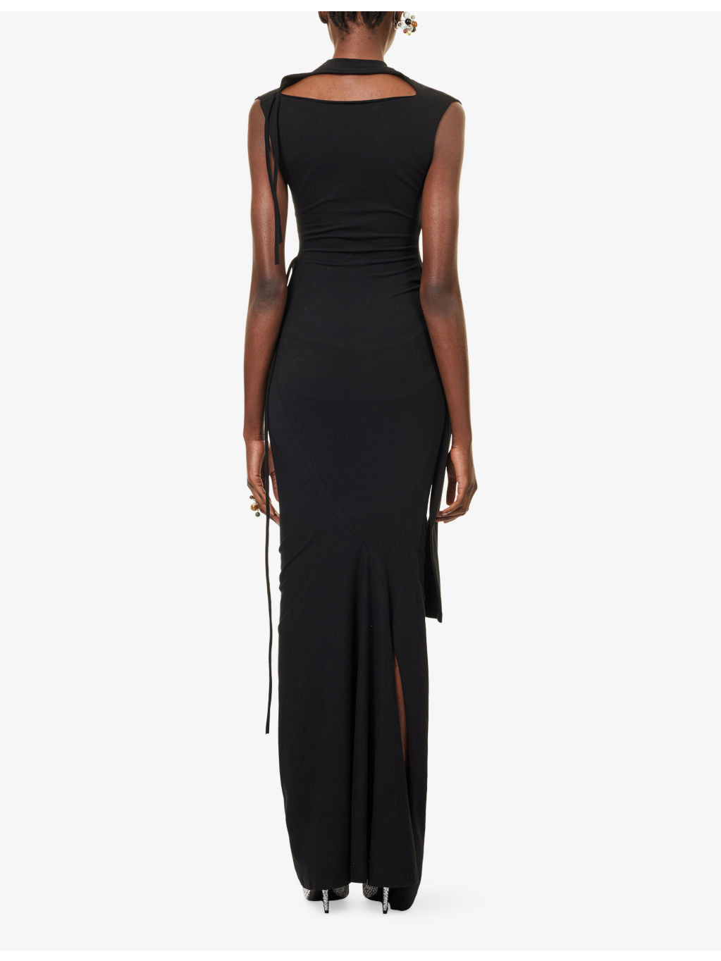 Sleevy Cut-Out Stretch-Cotton Maxi Dress - 4