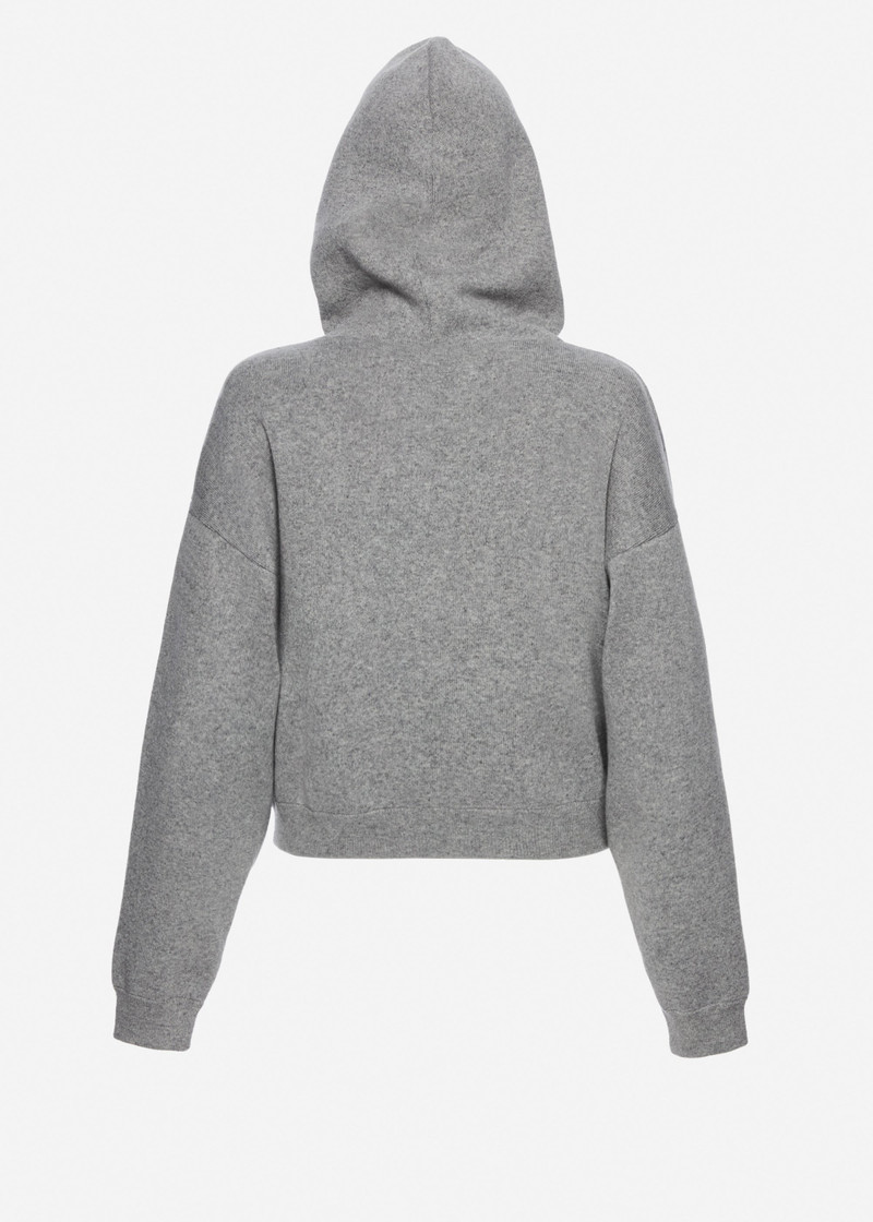Cashmere and cotton hoodie in grey 2