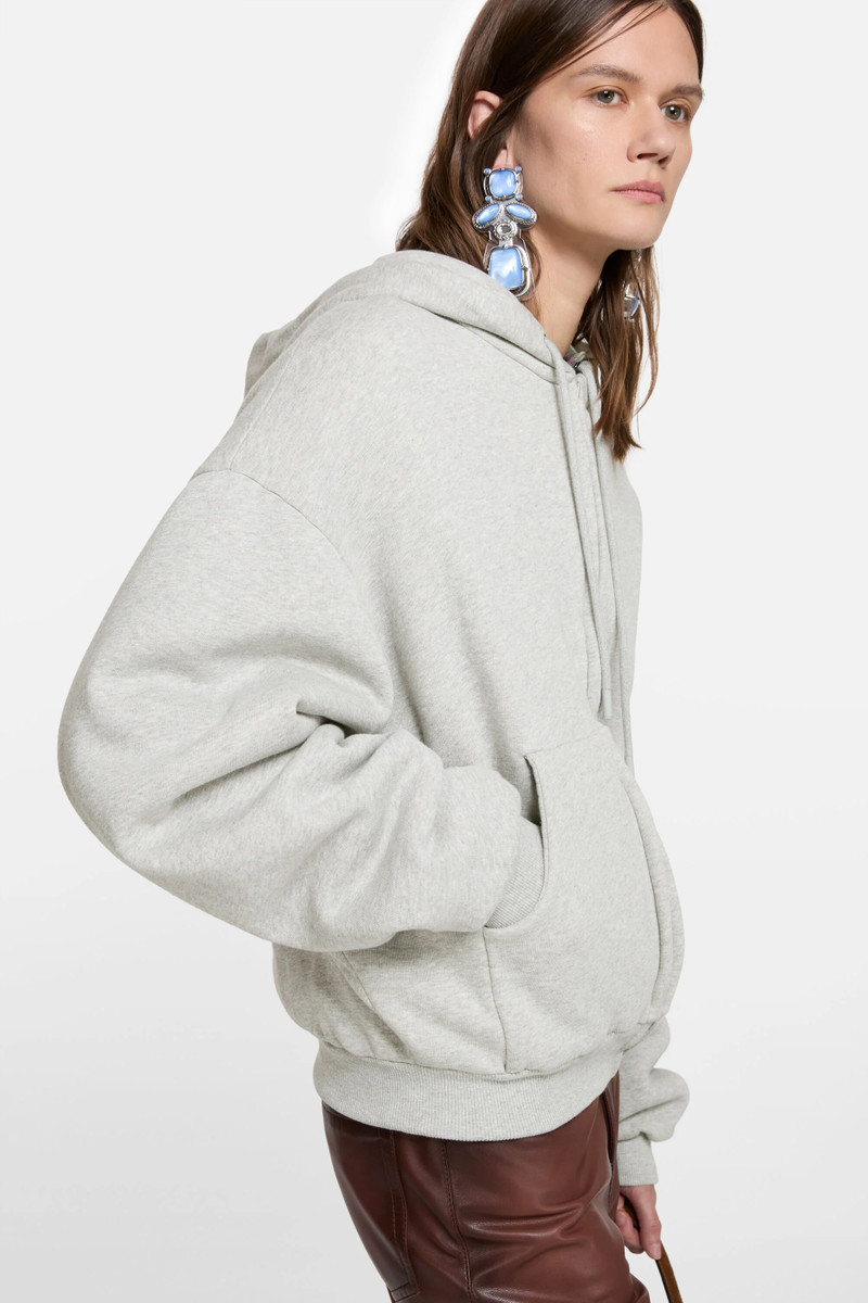 Hooded zip-up sweatshirt - Grey Melange 4
