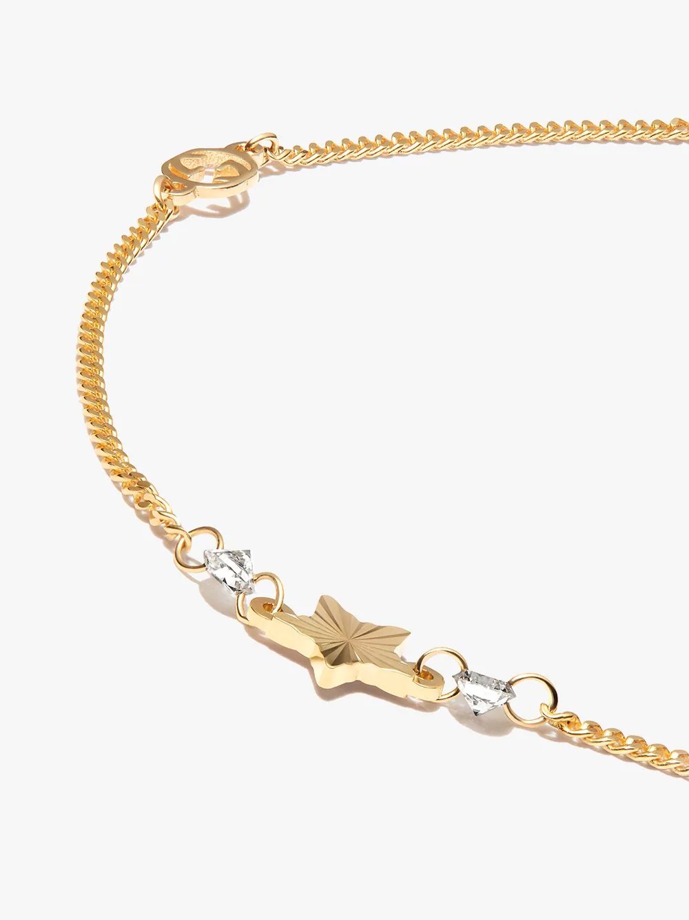 18kt yellow gold GG Star diamond bracelet - 3