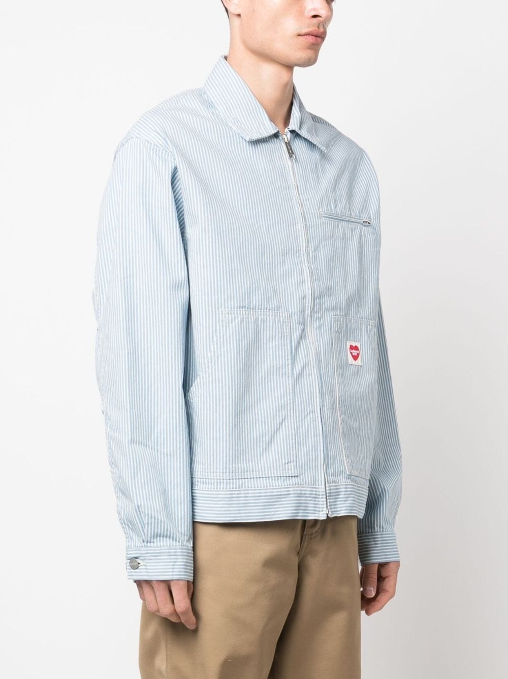 logo-patch cotton jacket - 3