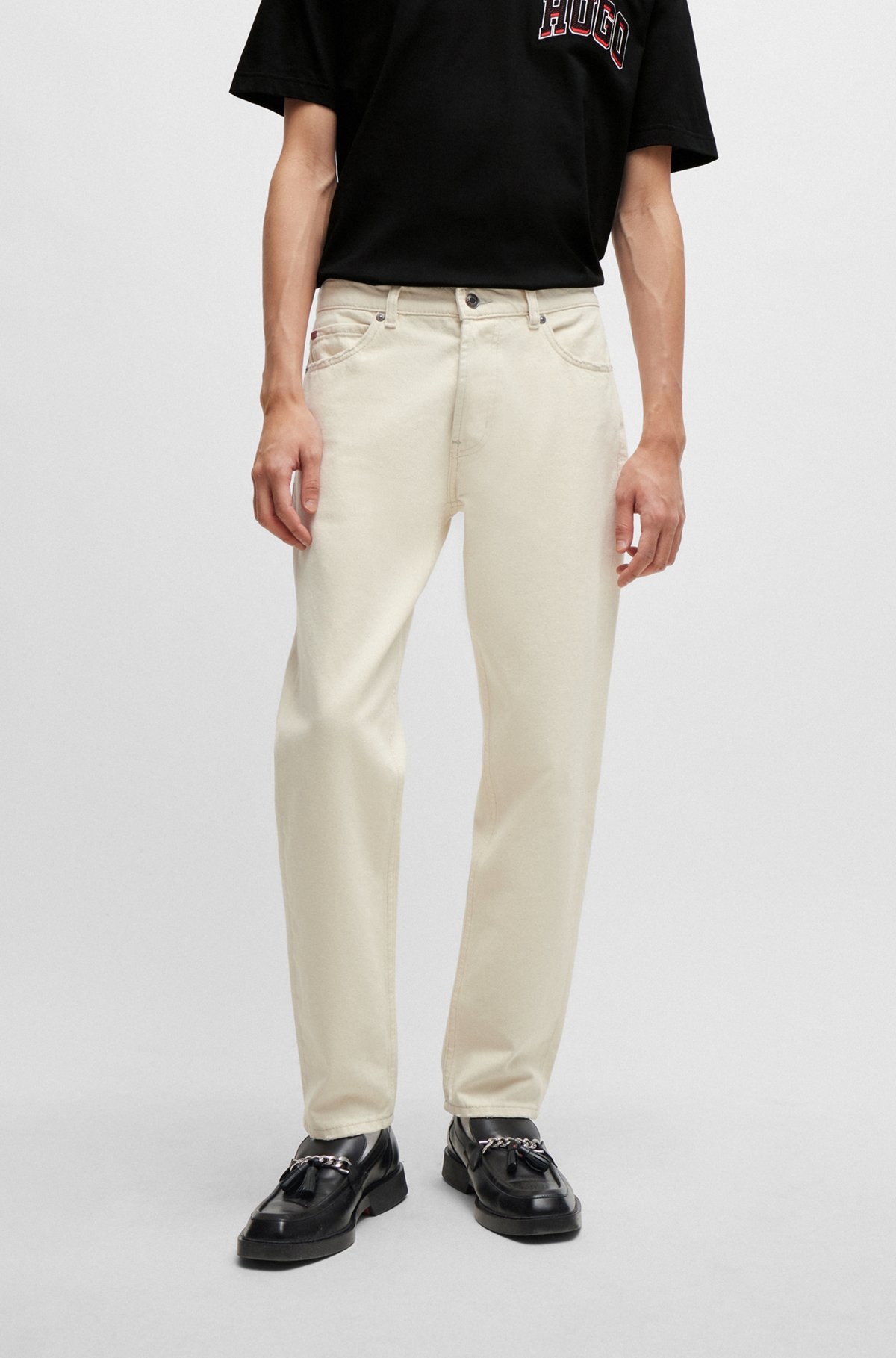 TAPERED-FIT JEANS IN NATURAL DENIM - 2