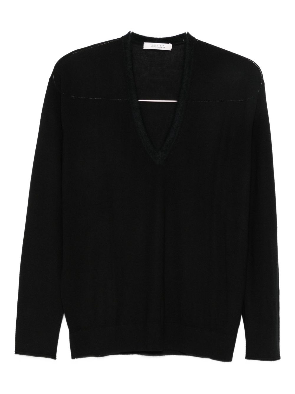 V-neck long-sleeve sweater - 1