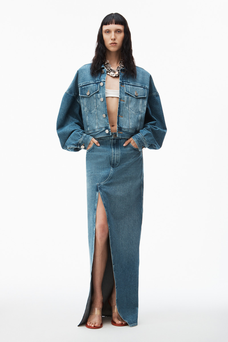 Alexander Wang denim rounded trucker jacket outlook
