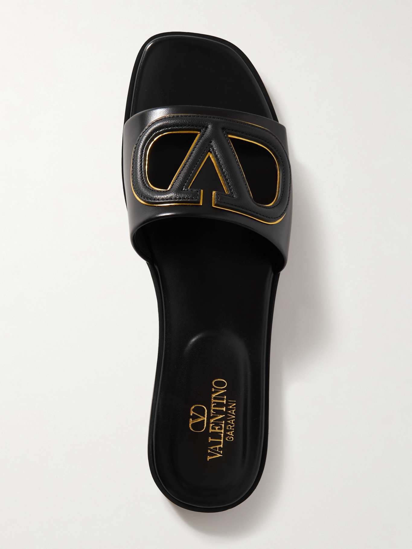 VLOGO cutout leather slides - 3