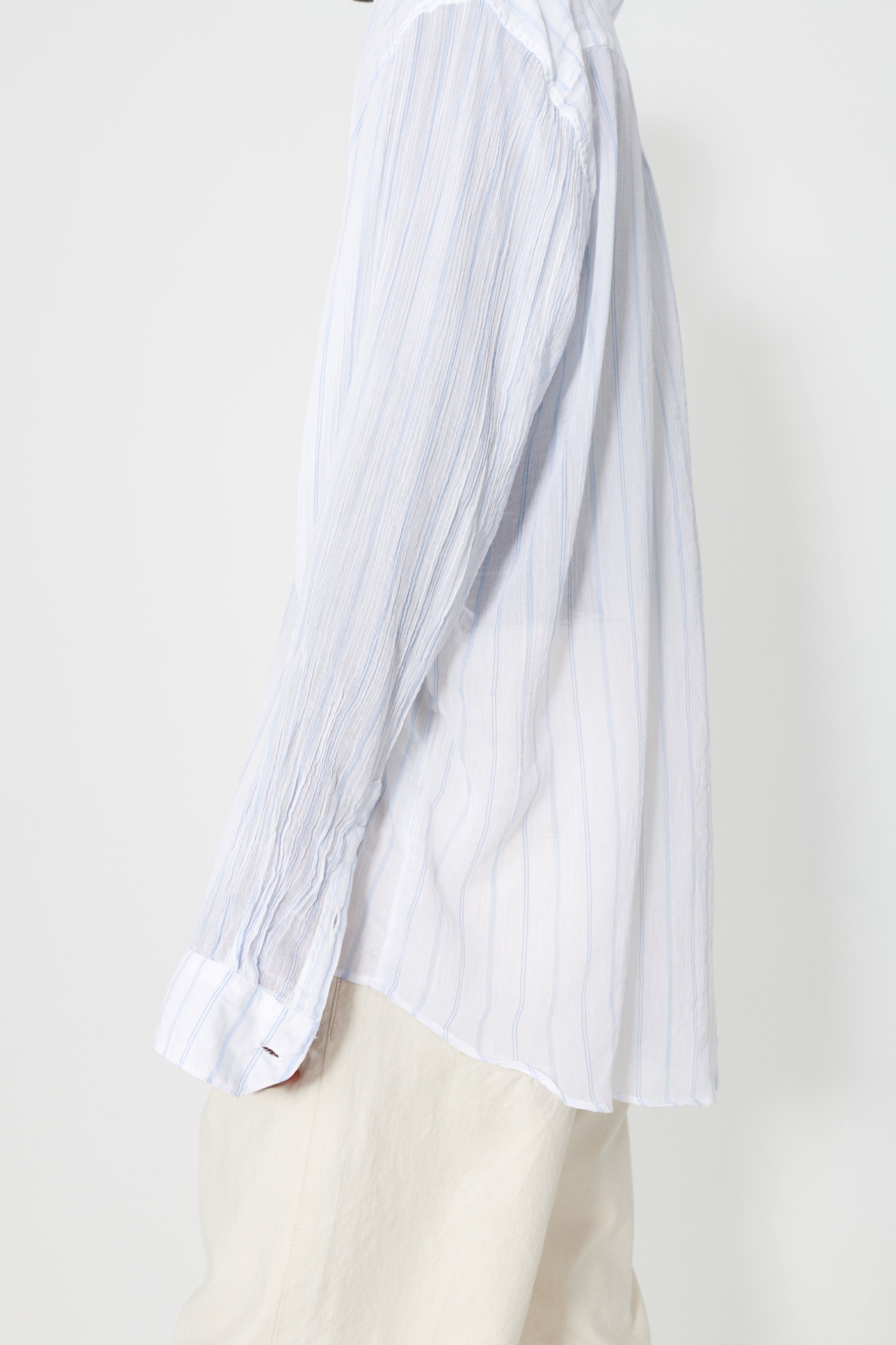 Initial Shirt White Rayon Plait Stripe - 4