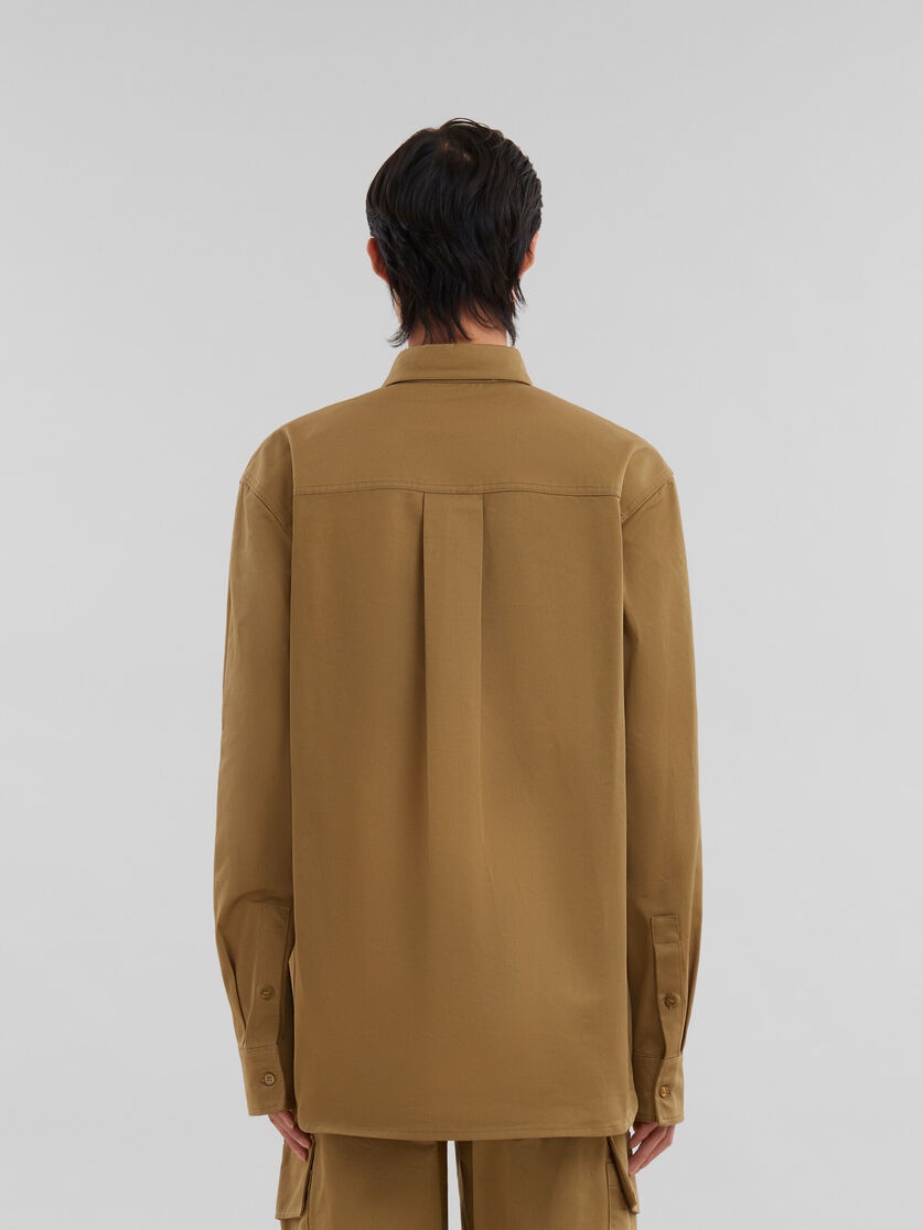 GREEN ORGANIC GABARDINE SHIRT WITH MARNI MENDING PATCH - 3