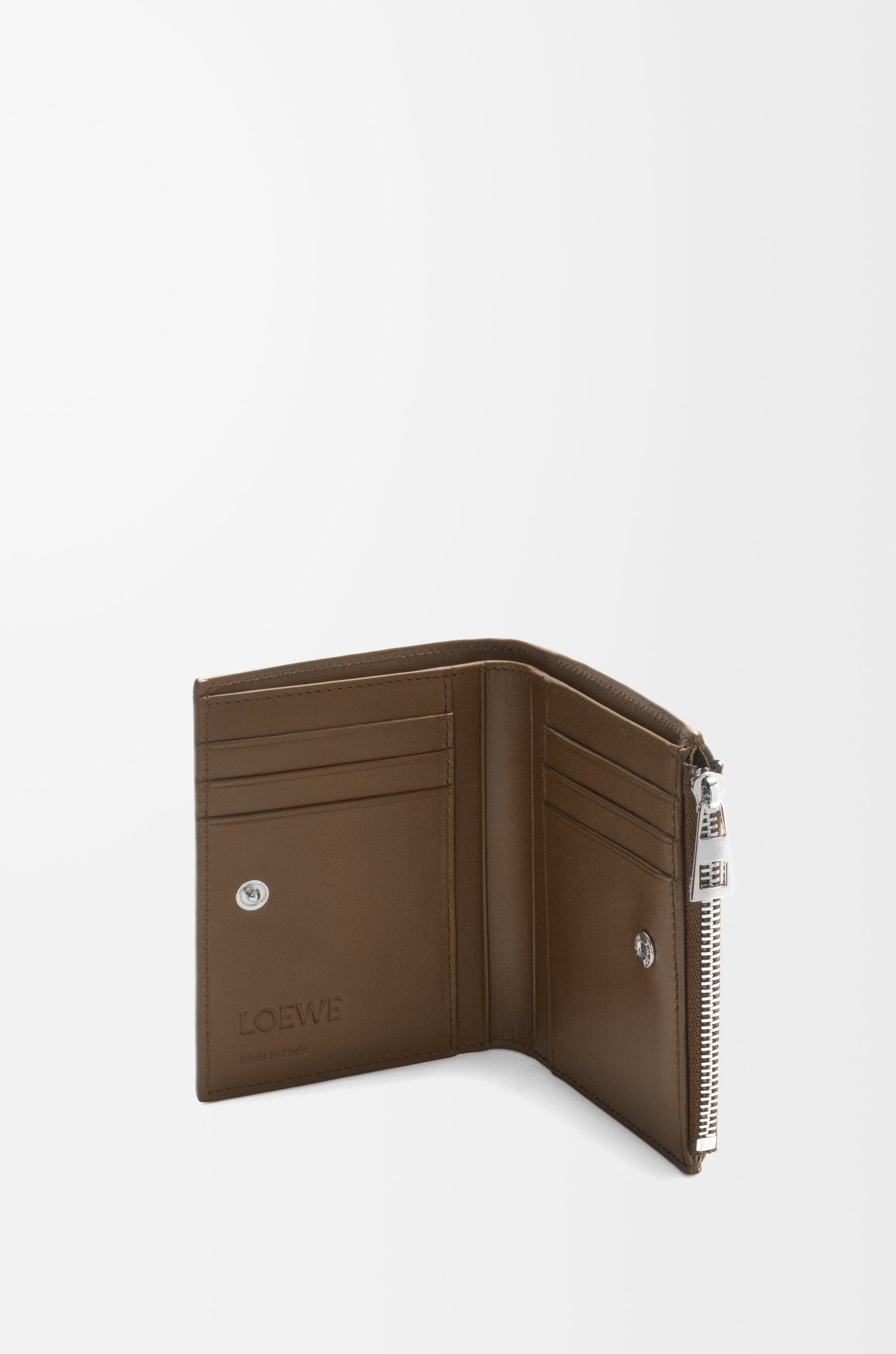 Slim compact wallet in deerskin - 3