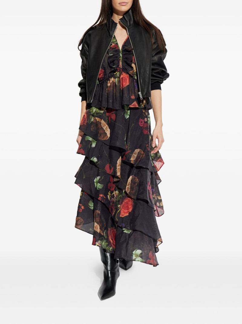 ALLSAINTS Alma ruffled floral-print blouse outlook