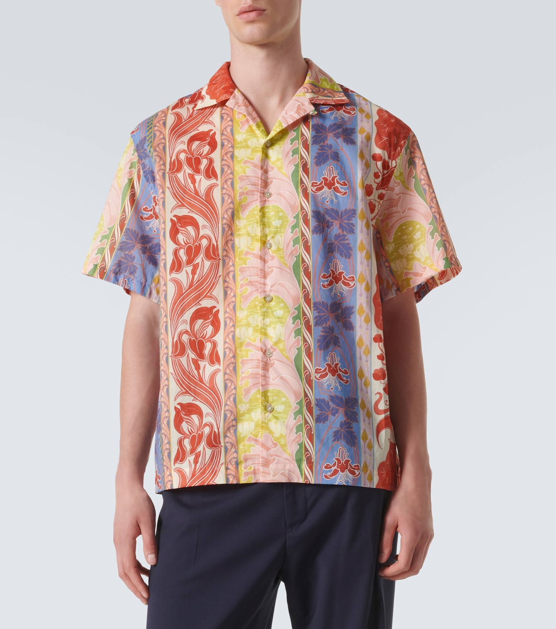 Printed cotton bowling shirt - 3