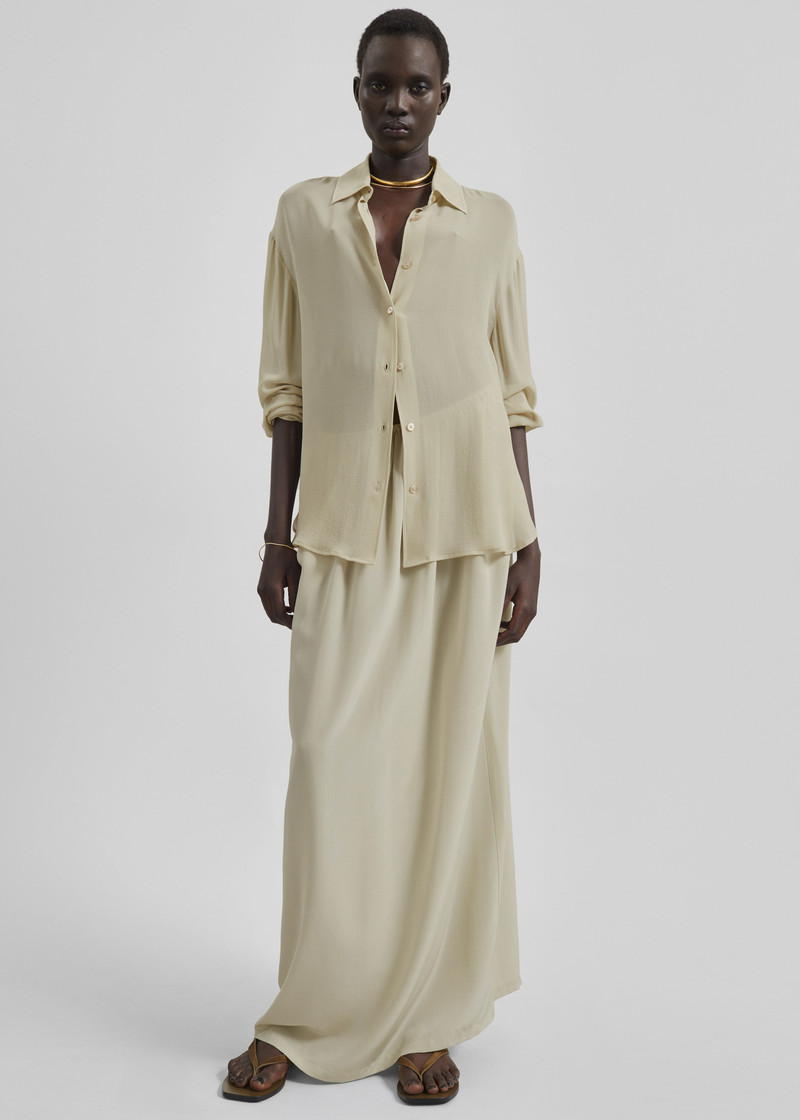Sibena Silk Maxi Skirt - Cement 7