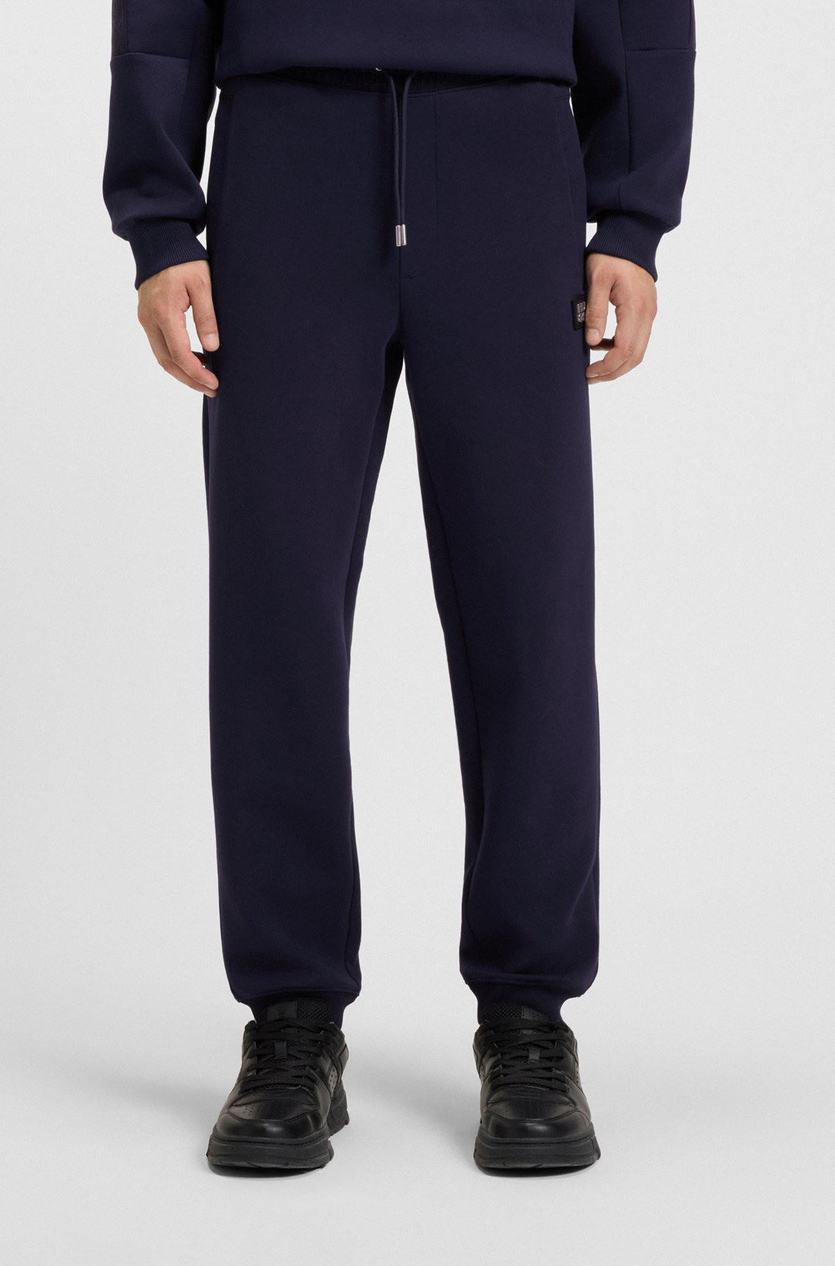 COTTON TRACKSUIT BOTTOMS WITH STACKED LOGO - 2