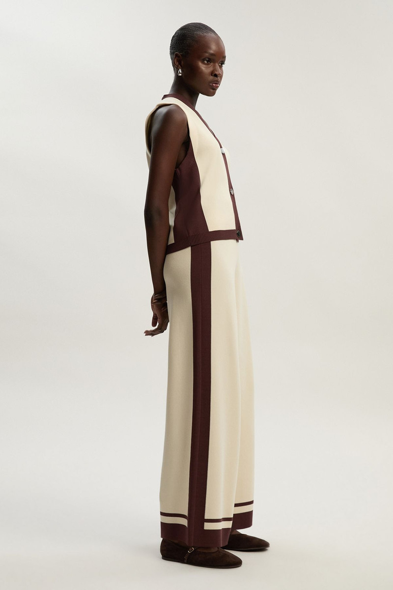Colour Block Knitted Trousers 1