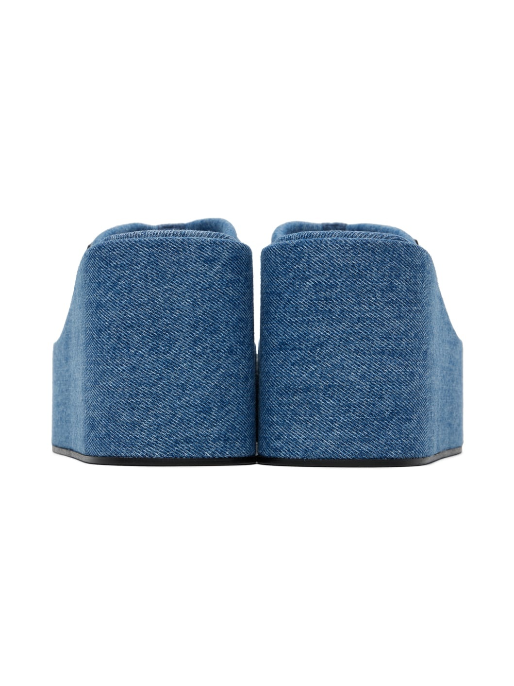 Blue Denim Branded Wedge Sandals - 2