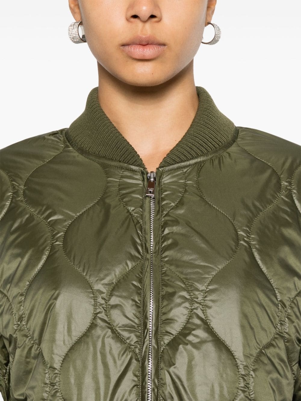 cropped quilted bomber jacket - 5