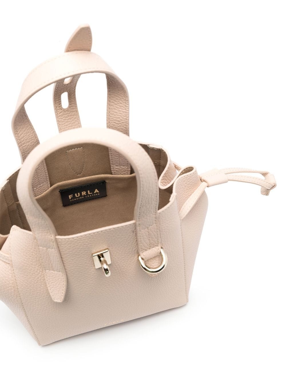Net leather tote bag - 5