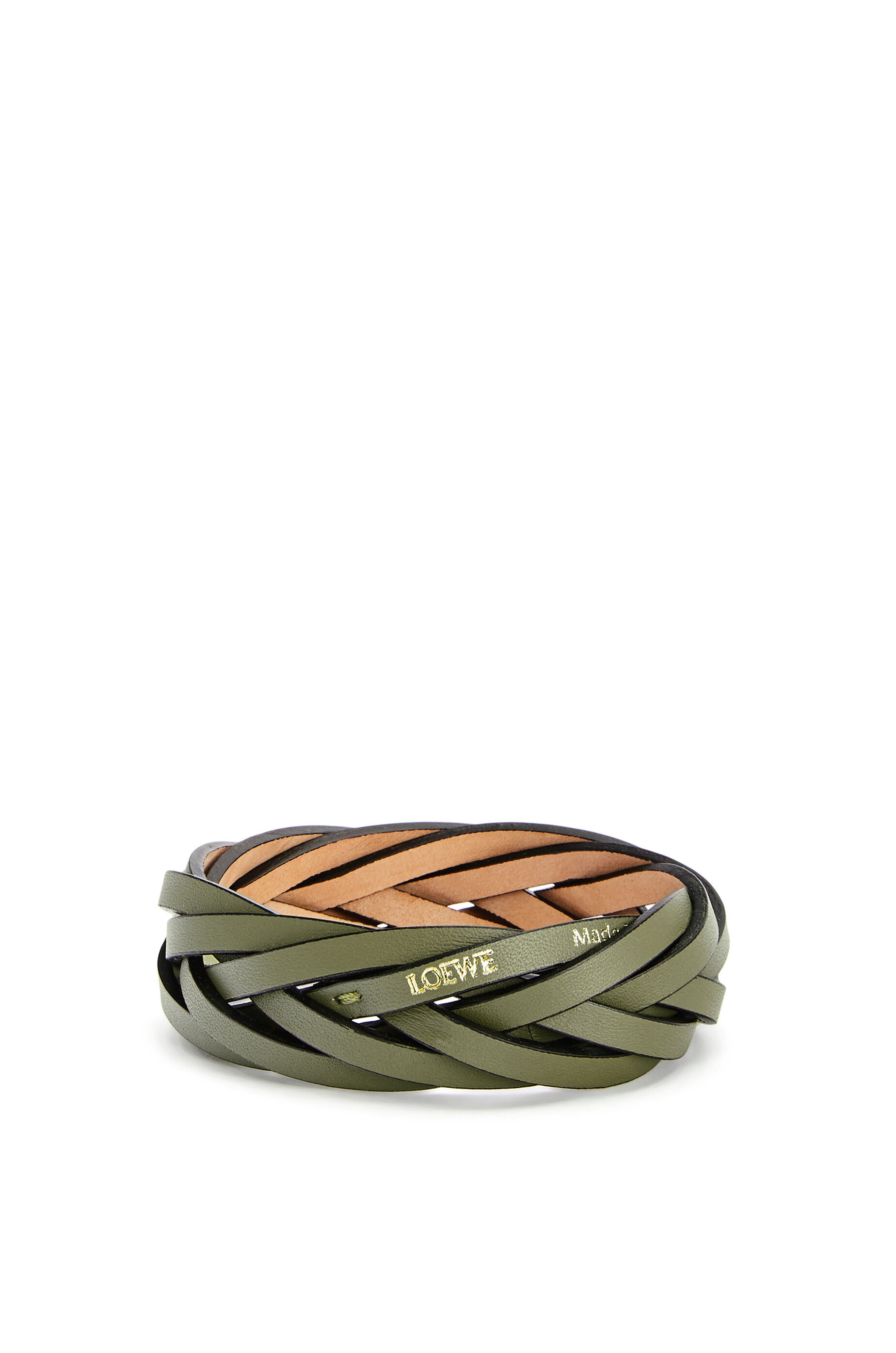 Braided bangle in classic calfskin - 1