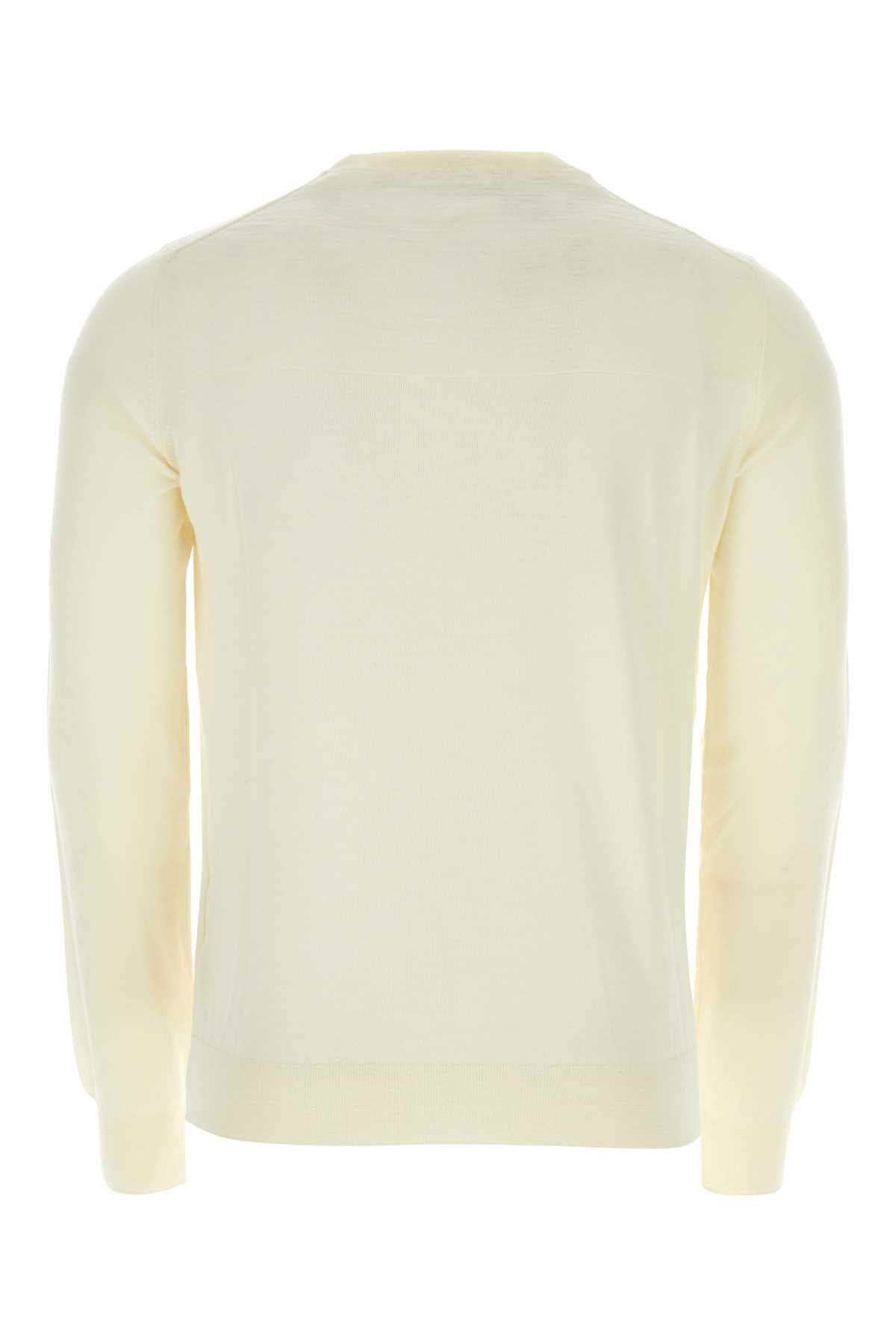 Jil Sander Men Ivory Wool Sweater - 2