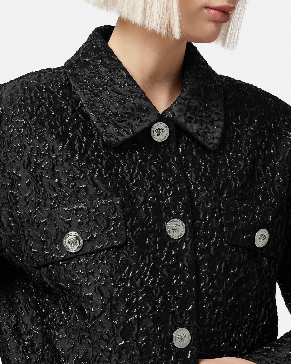Lurex Cloquet Rounded Blouson Jacket - 5