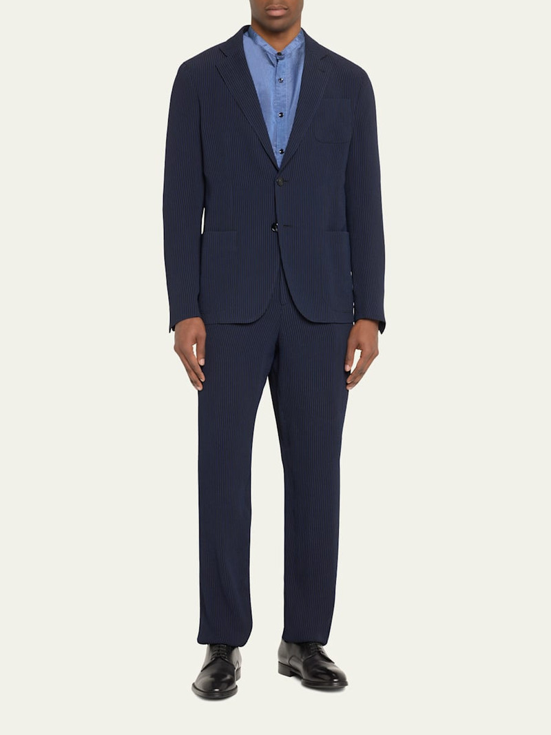 GIORGIO ARMANI Men's Loose-Fit Seersucker Pants outlook