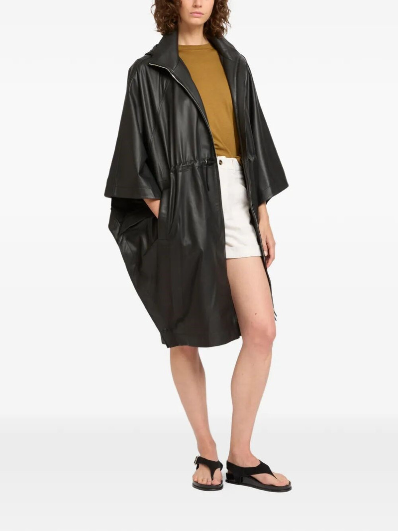 Yves Salomon LEATHER CAPE WITH DRAWSTRING WAIST outlook