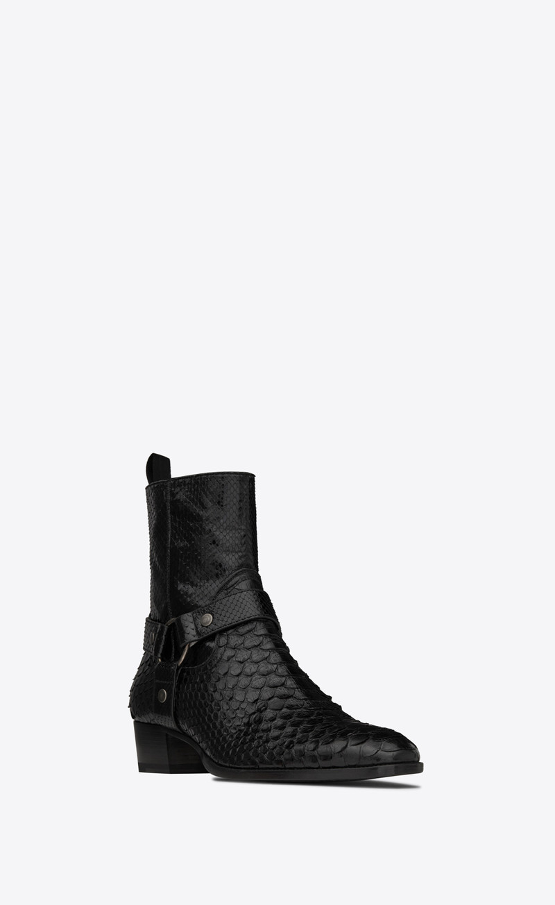 wyatt harness boots in lacquered python 4