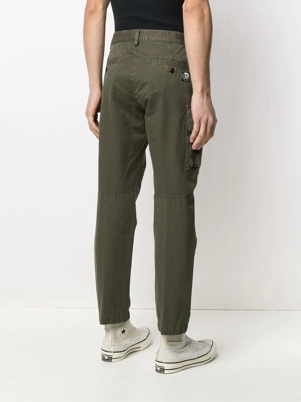 slim-cut cargo trousers - 4