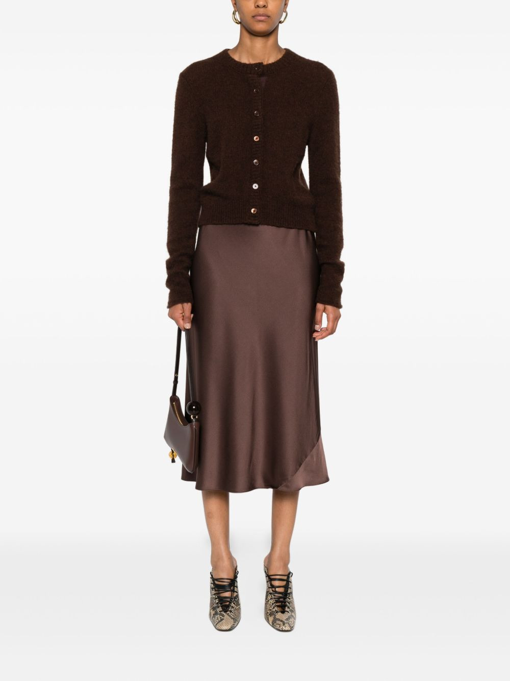 bias-cut satin midi skirt - 2