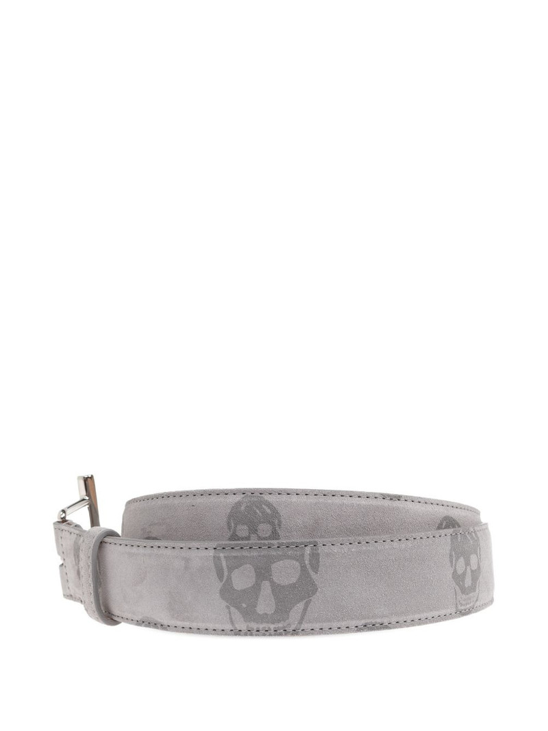 Alexander McQueen skull-print leather belt outlook
