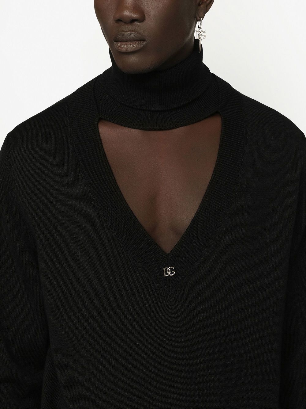 cut-out roll-neck jumper - 5