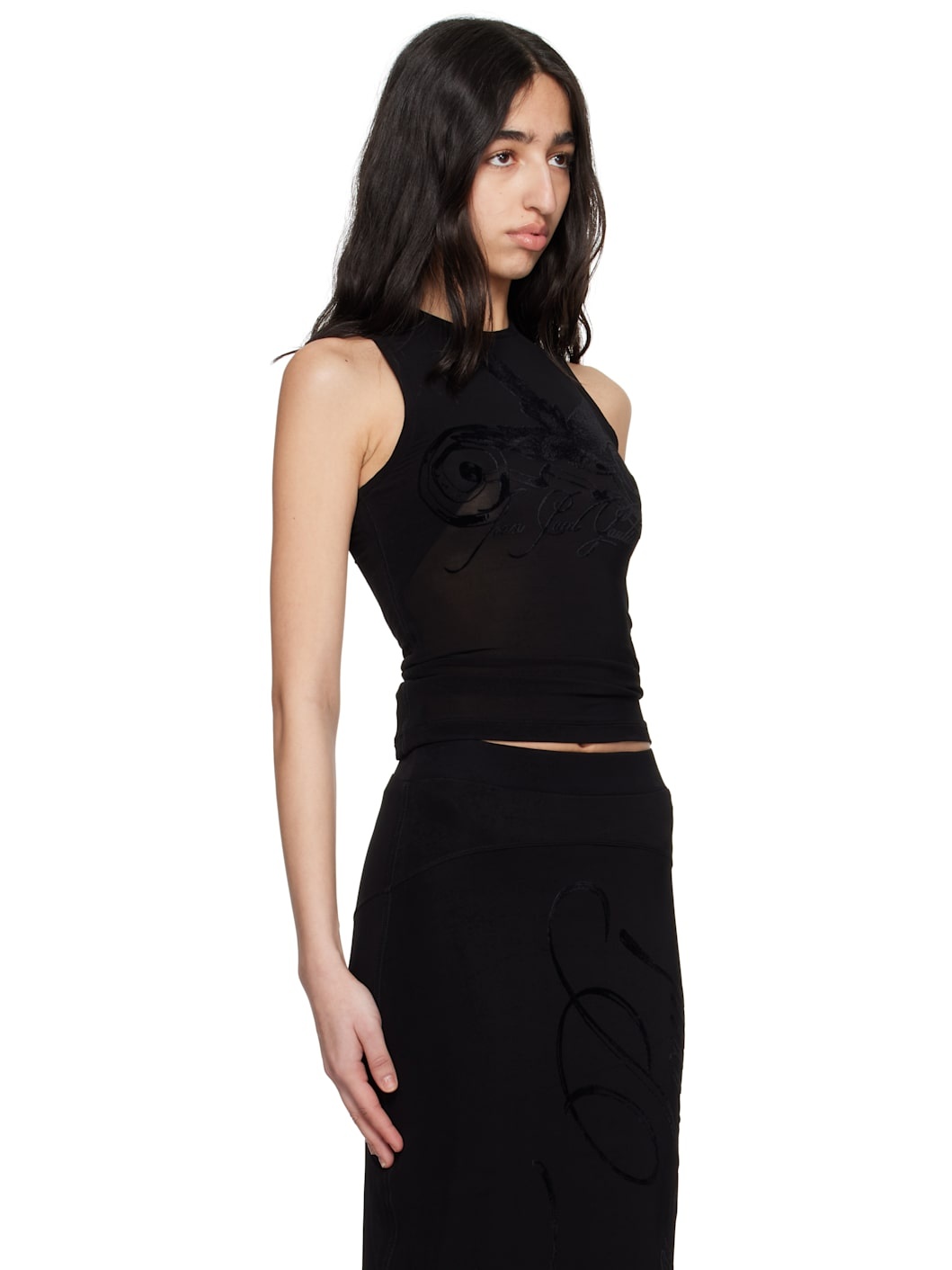 Black Light Viscose Jersey Tank Top - 2