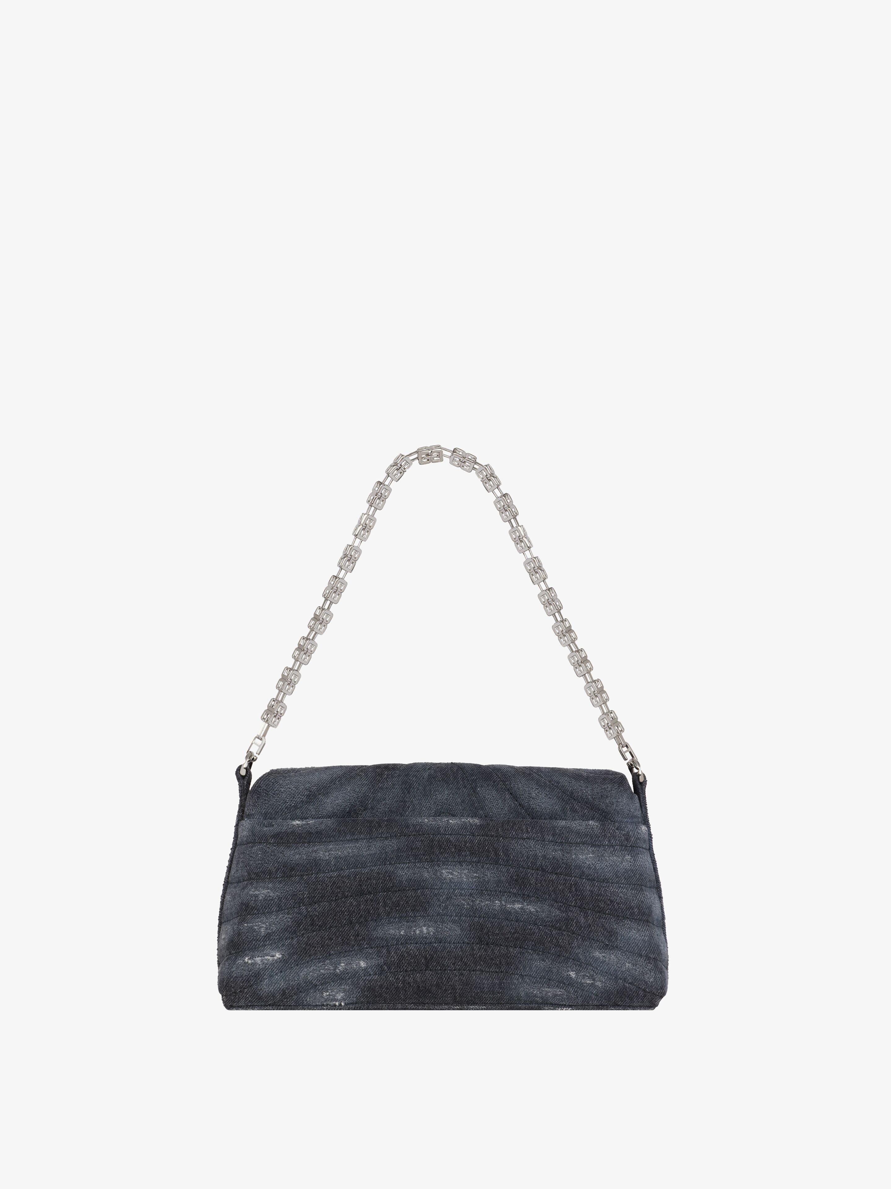 SMALL 4G SOFT BAG IN QUILTED DENIM - 5