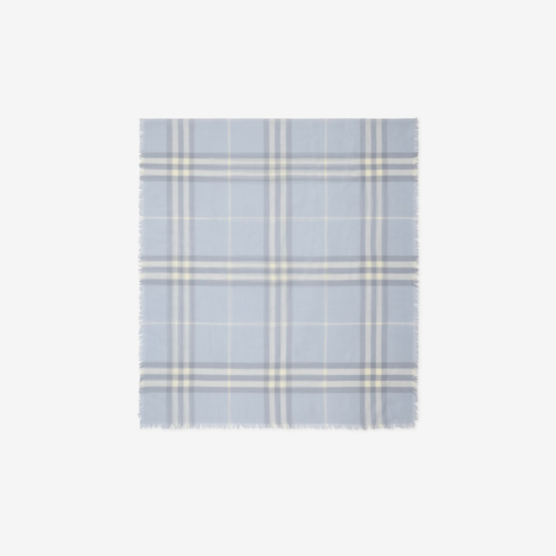 Wide Check Wool Scarf 1