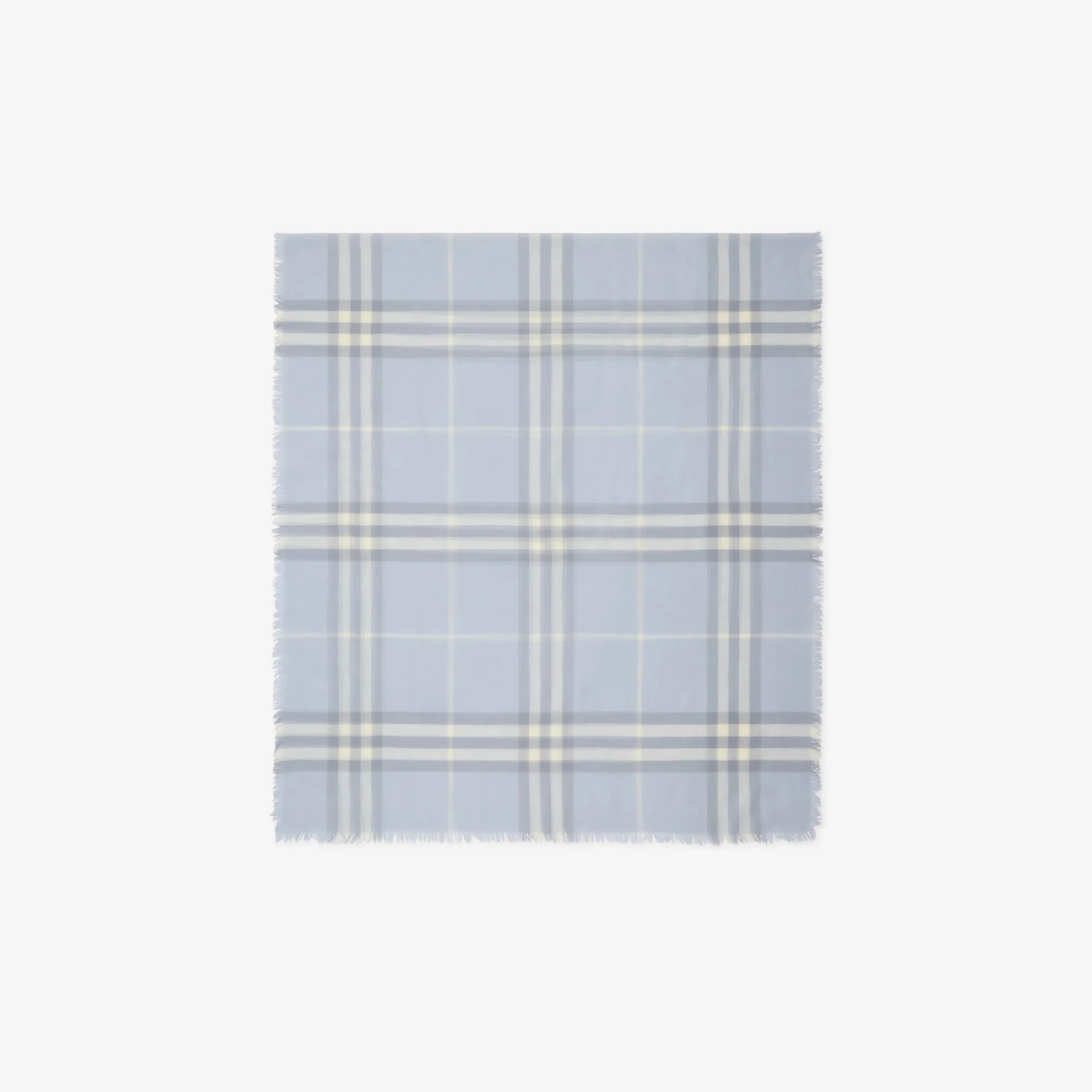 Wide Check Wool Scarf - 1