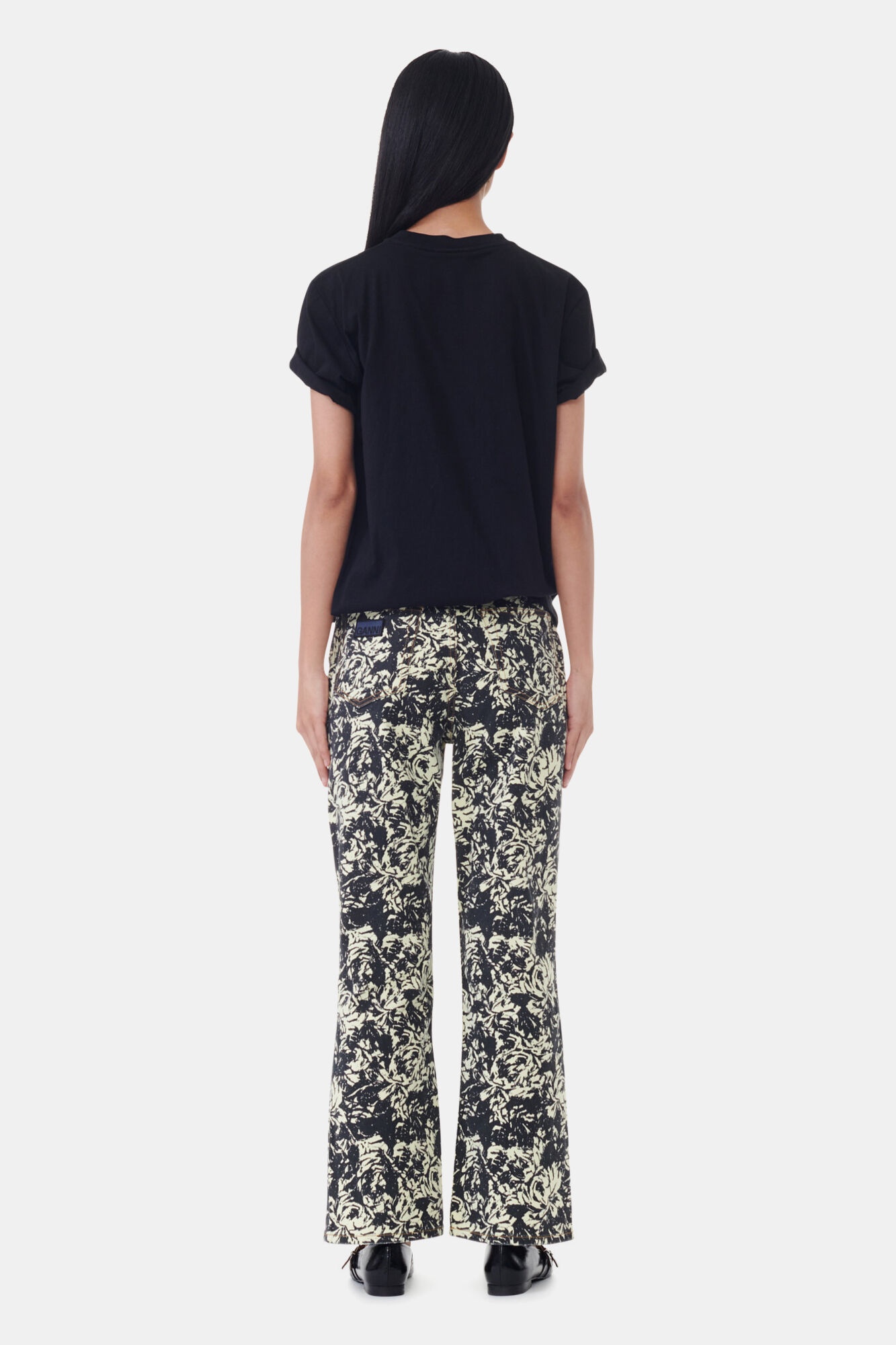 FLORAL PRINTED BETZY CROPPED JEANS - 4