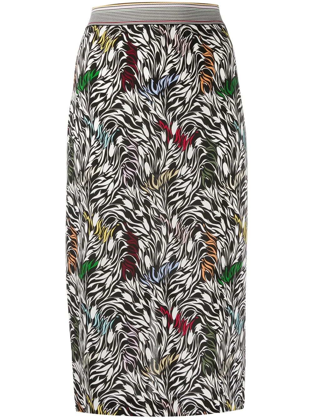 abstract-print fitted skirt - 1