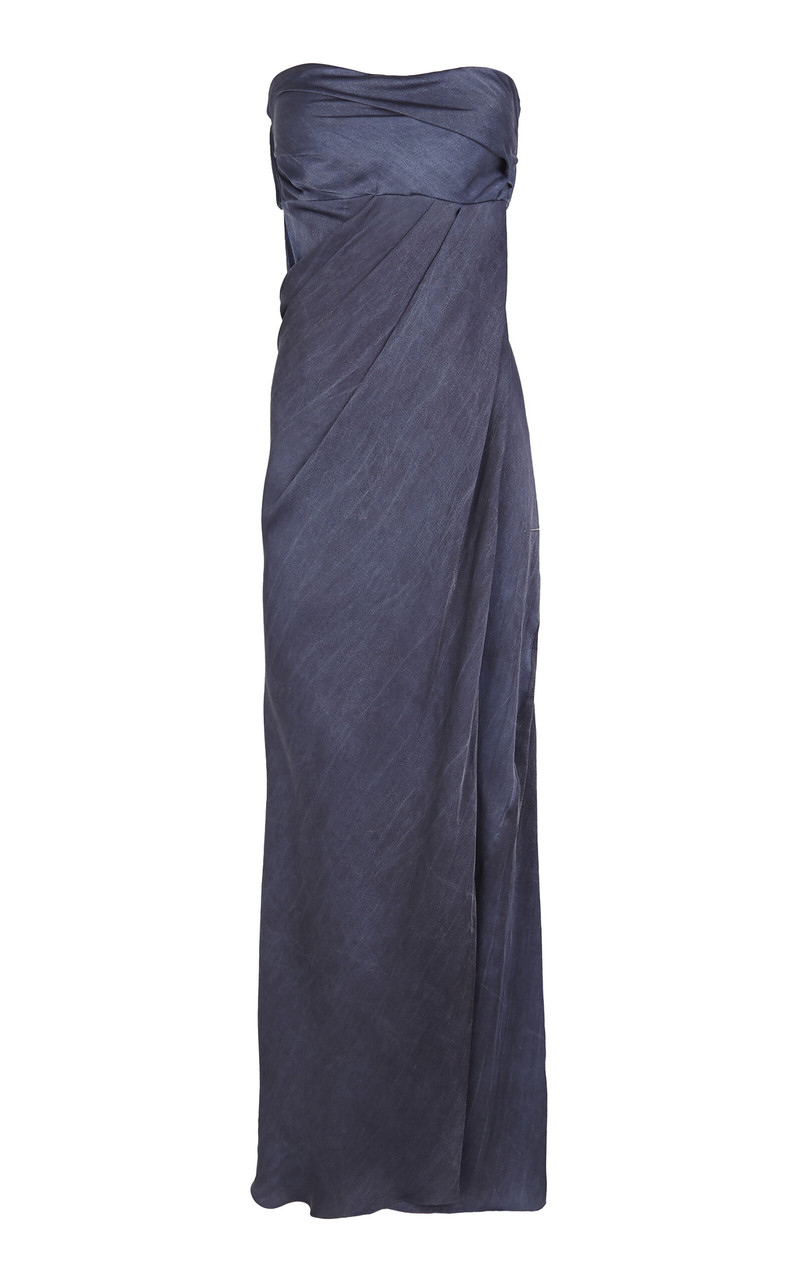Elira Strapless Gathered Maxi Dress grey 1