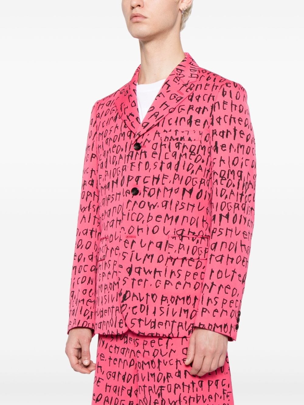 graphic-print wool blazer - 3