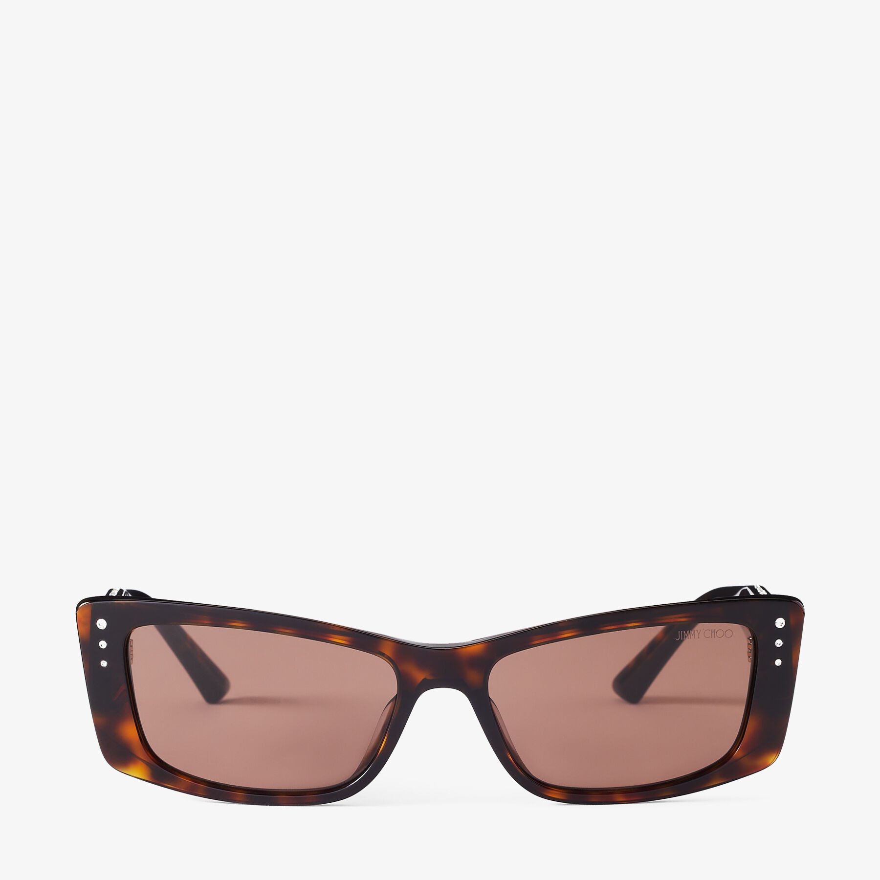 Lexy
Brown Havana Rectangular Sunglasses with Crystals - 1